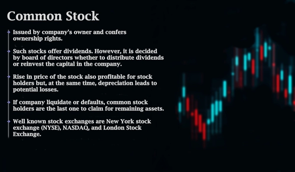 Common stock: A type of equity security